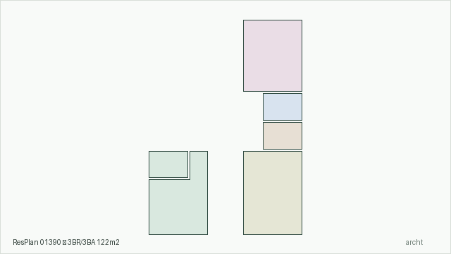 ResPlan 01390 — 3BR/3BA 122m2