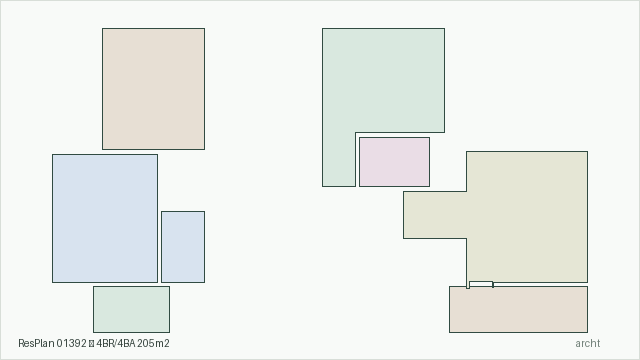 ResPlan 01392 — 4BR/4BA 205m2