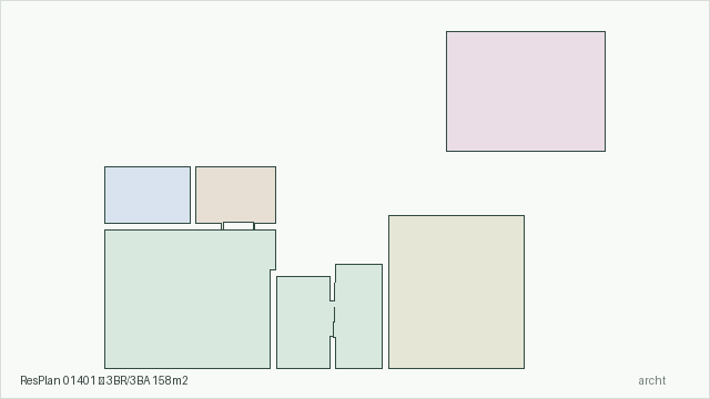 ResPlan 01401 — 3BR/3BA 158m2
