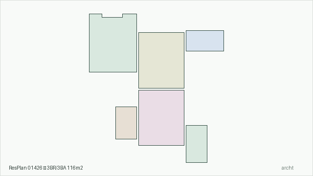 ResPlan 01426 — 3BR/3BA 116m2