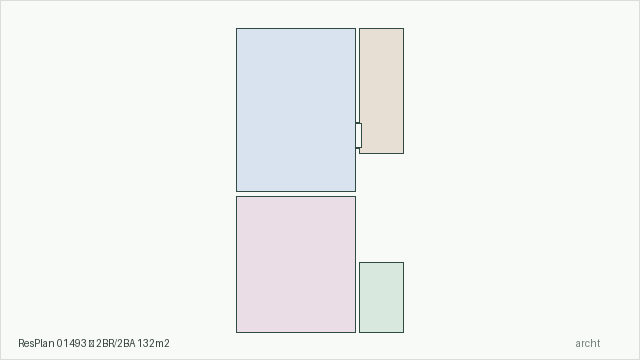 ResPlan 01493 — 2BR/2BA 132m2
