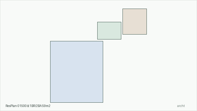 ResPlan 01500 — 1BR/2BA 59m2