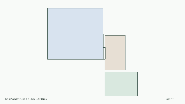ResPlan 01593 — 1BR/2BA 60m2