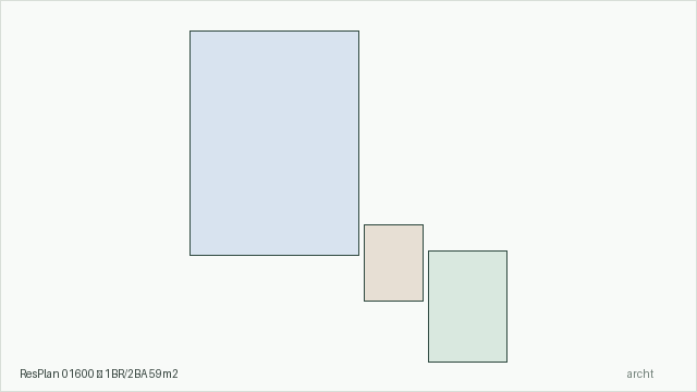ResPlan 01600 — 1BR/2BA 59m2