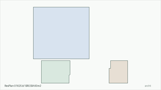 ResPlan 01625 — 1BR/2BA 60m2