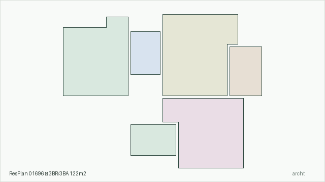 ResPlan 01696 — 3BR/3BA 122m2