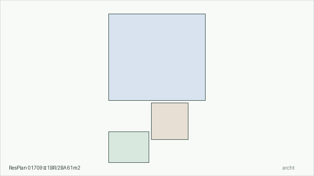ResPlan 01709 — 1BR/2BA 61m2