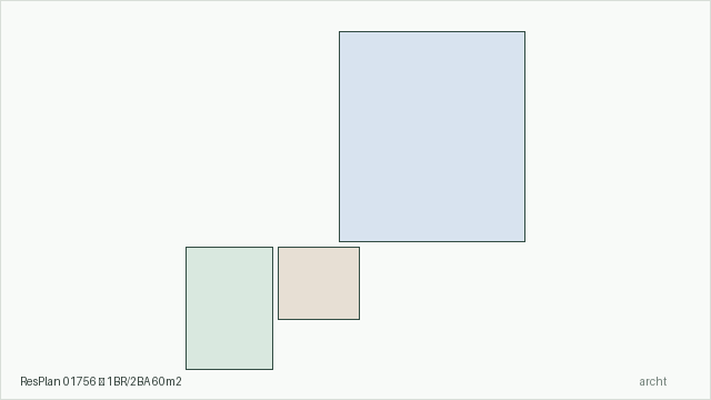 ResPlan 01756 — 1BR/2BA 60m2