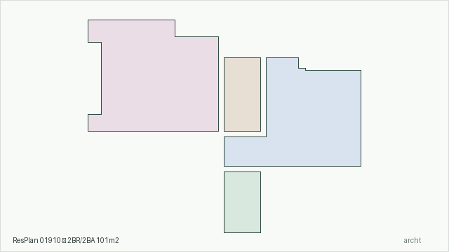 ResPlan 01910 — 2BR/2BA 101m2