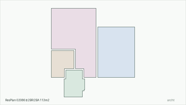 ResPlan 02086 — 2BR/2BA 113m2