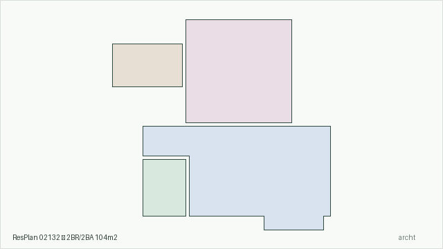 ResPlan 02132 — 2BR/2BA 104m2