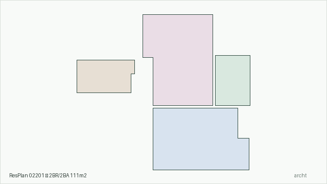 ResPlan 02201 — 2BR/2BA 111m2