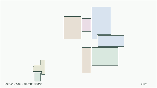 ResPlan 02263 — 4BR/4BA 256m2
