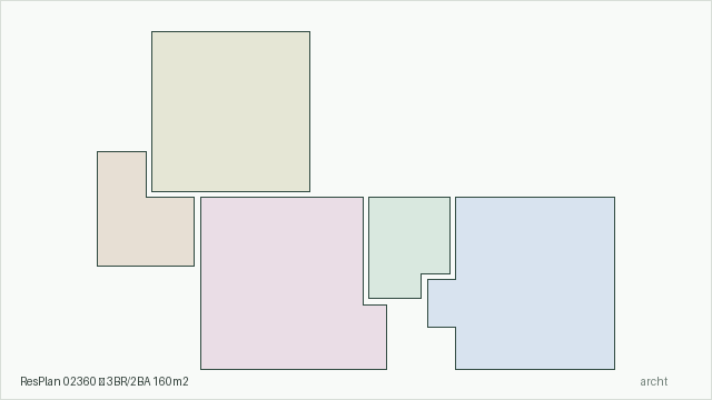 ResPlan 02360 — 3BR/2BA 160m2