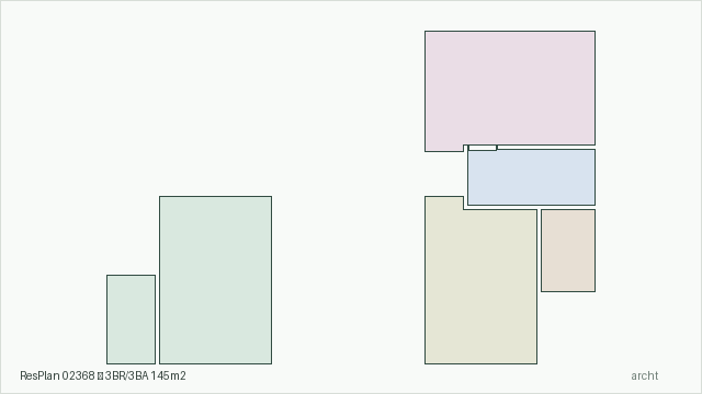 ResPlan 02368 — 3BR/3BA 145m2