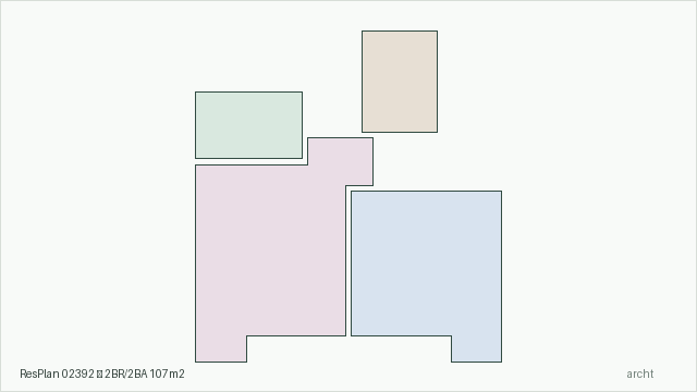 ResPlan 02392 — 2BR/2BA 107m2