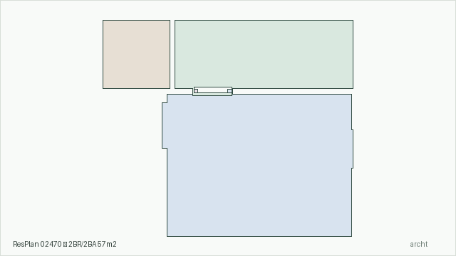 ResPlan 02470 — 2BR/2BA 57m2