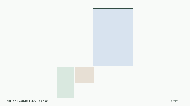 ResPlan 02484 — 1BR/2BA 47m2