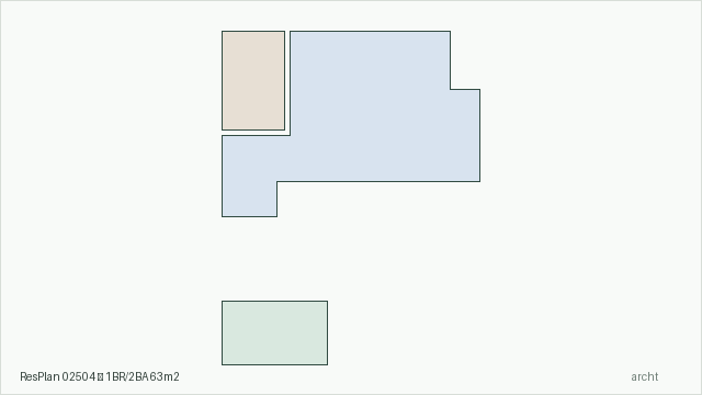 ResPlan 02504 — 1BR/2BA 63m2