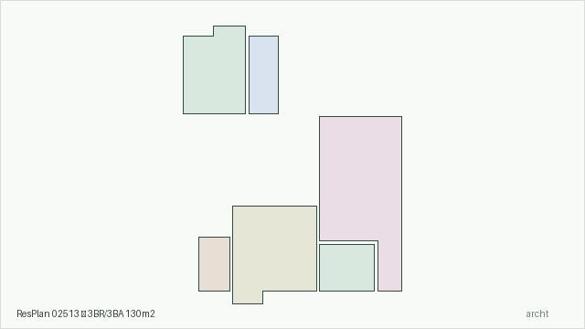 ResPlan 02513 — 3BR/3BA 130m2