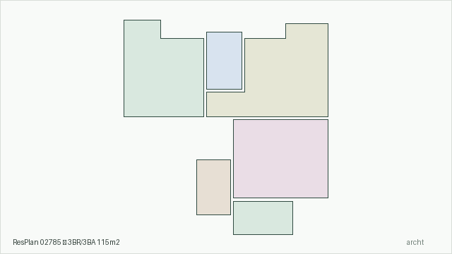 ResPlan 02785 — 3BR/3BA 115m2