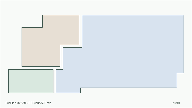 ResPlan 02839 — 1BR/2BA 509m2