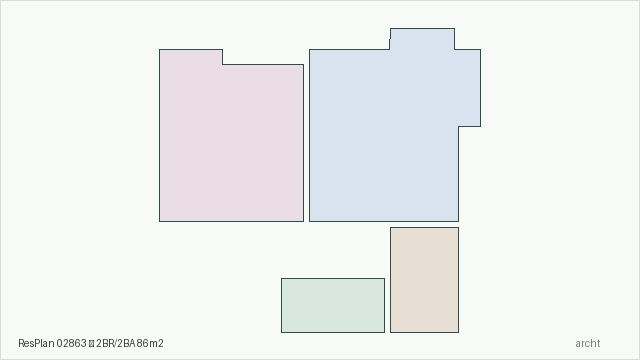 ResPlan 02863 — 2BR/2BA 86m2