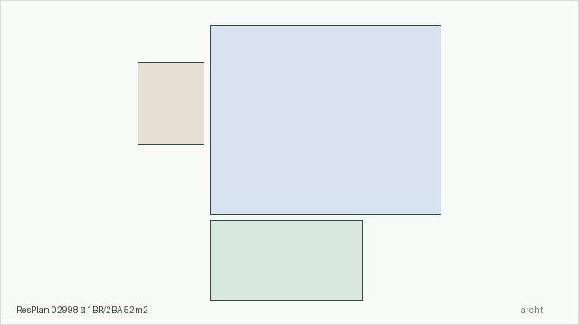 ResPlan 02998 — 1BR/2BA 52m2