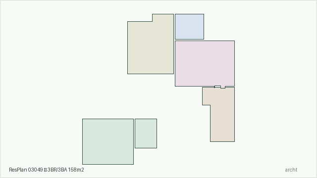 ResPlan 03049 — 3BR/3BA 158m2