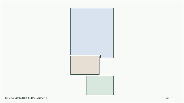 ResPlan 03410 — 1BR/2BA 65m2