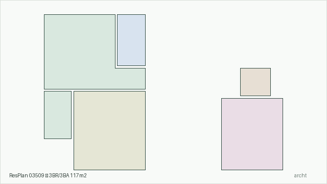ResPlan 03509 — 3BR/3BA 117m2