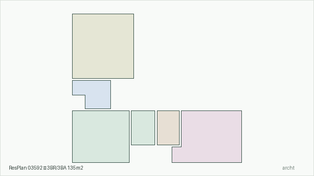 ResPlan 03592 — 3BR/3BA 135m2