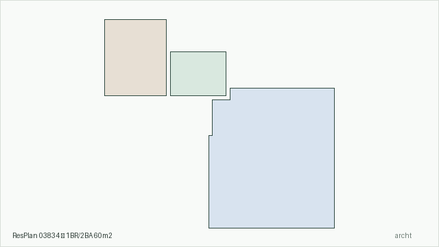 ResPlan 03834 — 1BR/2BA 60m2