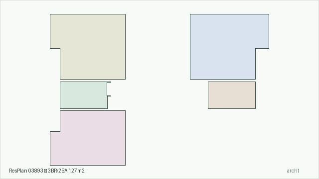 ResPlan 03893 — 3BR/2BA 127m2