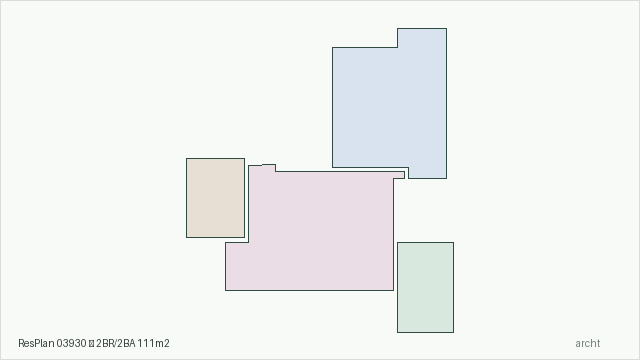 ResPlan 03930 — 2BR/2BA 111m2