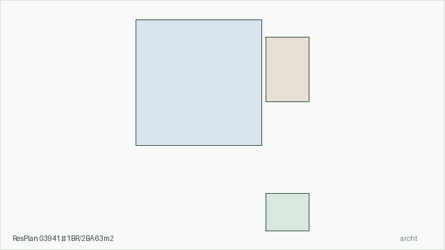 ResPlan 03941 — 1BR/2BA 63m2