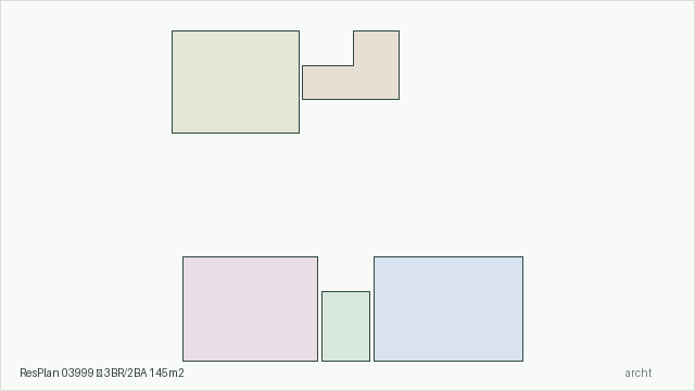 ResPlan 03999 — 3BR/2BA 145m2