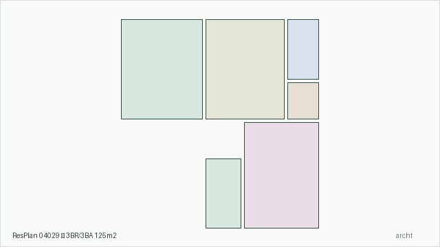 ResPlan 04029 — 3BR/3BA 125m2