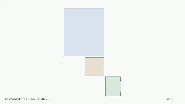 ResPlan 04052 — 1BR/2BA 64m2