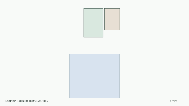ResPlan 04060 — 1BR/2BA 51m2