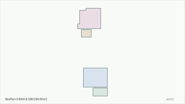 ResPlan 04066 — 2BR/2BA 90m2