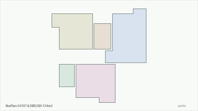 ResPlan 04107 — 3BR/2BA 134m2