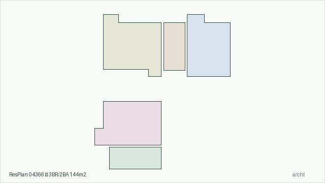 ResPlan 04366 — 3BR/2BA 144m2