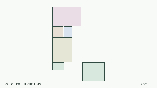 ResPlan 04409 — 3BR/3BA 146m2