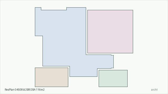 ResPlan 04508 — 2BR/2BA 116m2