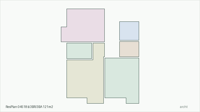ResPlan 04518 — 3BR/3BA 121m2