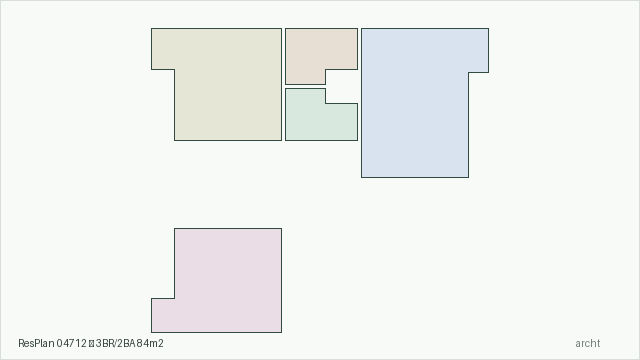 ResPlan 04712 — 3BR/2BA 84m2