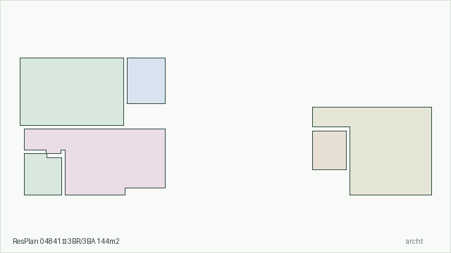 ResPlan 04841 — 3BR/3BA 144m2