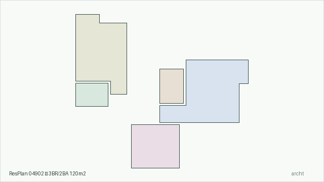 ResPlan 04902 — 3BR/2BA 120m2