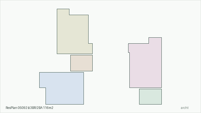 ResPlan 05092 — 3BR/2BA 116m2